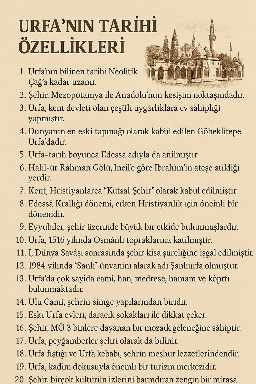 Şanlıurfa Tarihi Özellik 1